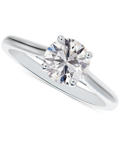 Shop De Beers Forevermark Portfolio By  Diamond Round-cut Cathedral Solitaire Engagement Ring (1/2 Ct. T.w In Gold