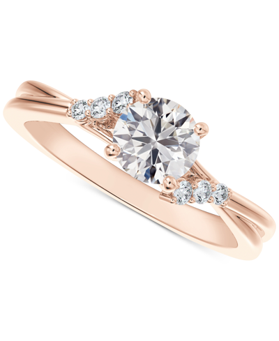 Shop De Beers Forevermark Portfolio By  Diamond Round-cut Twisted Band Engagement Ring (1/2 Ct. T.w.) In 1 In Gold
