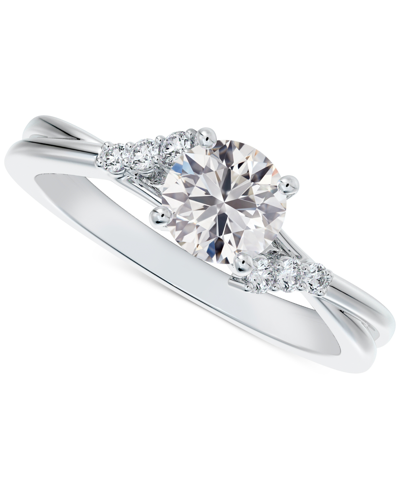 Shop De Beers Forevermark Portfolio By  Diamond Round-cut Twisted Band Engagement Ring (3/4 Ct. T.w.) In 1 In Gold