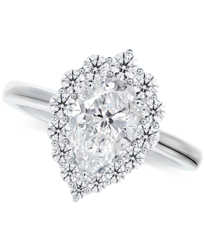 Shop De Beers Forevermark Portfolio By  Diamond Pear Halo Engagement Ring (3/4 Ct. T.w.) In 14k White Gold