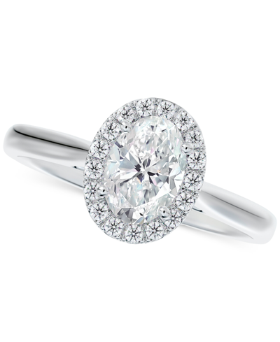 Shop De Beers Forevermark Portfolio By  Diamond Oval Halo Engagement Ring (5/8 Ct. T.w.) In 14k White Gold