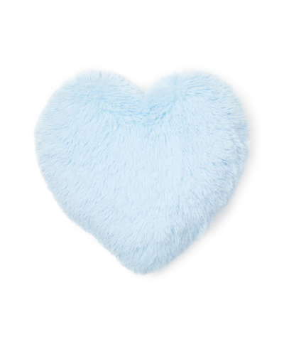 Shop Dormify Sophia Heart Faux Fur Pillow, 16" X 16", Ultra-cute Styles To Personalize Your Room In Blue