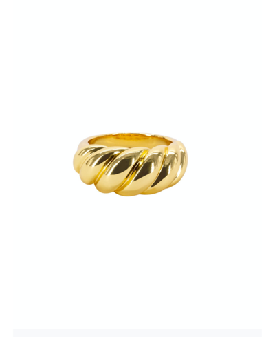 Shop Oma The Label Simone Ring In 18k Gold-plated Brass