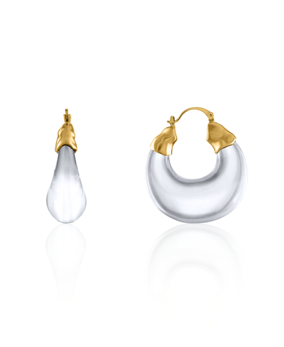 Shop Oma The Label Women's Olokun 18k Gold-tone Brass And Resin Hoop Earrings