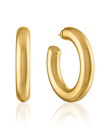 Shop Oma The Label Women's Chubby Large 18k Gold-plated Brass Hoops Earrings