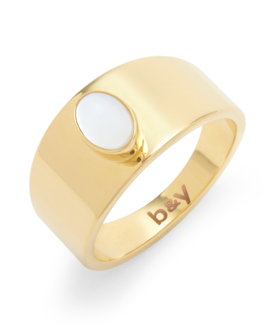 Shop Brook & York Riley 14k Gold Plated Mother Of Pearl Ring