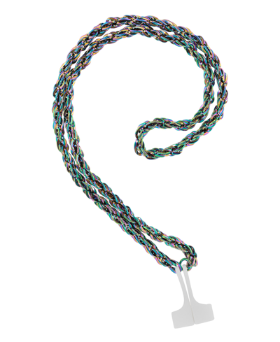 Shop Steve Madden Women's Rainbow Alloy Chain Compatible With Apple Airpods And Airpods Pro In Multi