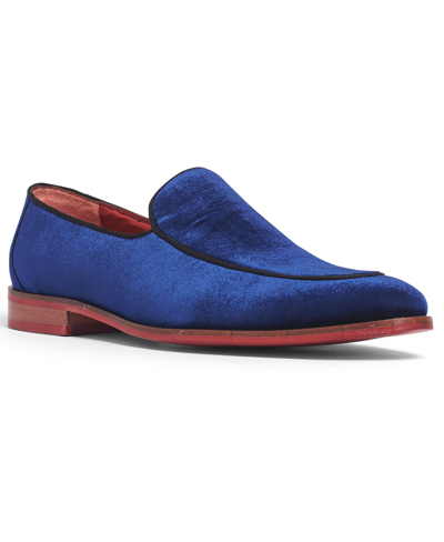 Shop Carlos By Carlos Santana Men's Prince Velvet Slip-on Wedding Loafer Men's Shoes In Blue