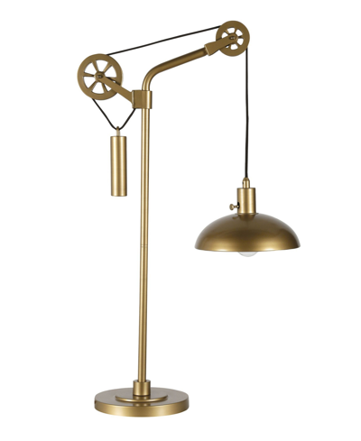 Shop Hudson & Canal Neo Table Lamp With Spoke Wheel Pulley System In Gold