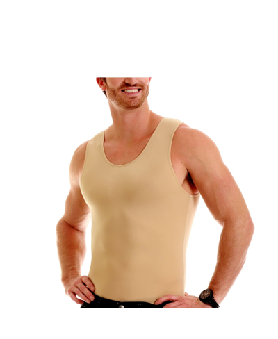 Shop Instaslim Insta Slim Men's Compression Muscle Tank Top In Tan/beige