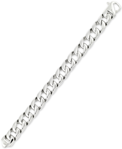 Shop Legacy For Men By Simone I. Smith Large Curb Link Bracelet In Stainless Steel In White