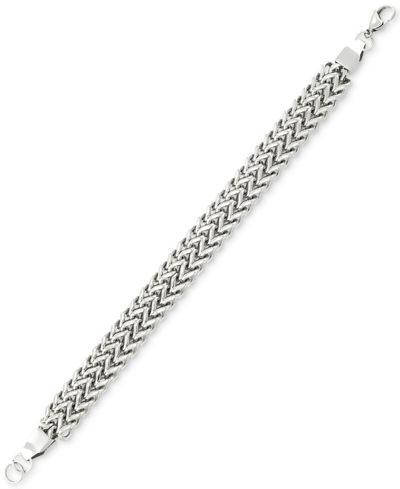 Shop Legacy For Men By Simone I. Smith Mesh Link Bracelet In Stainless Steel In White