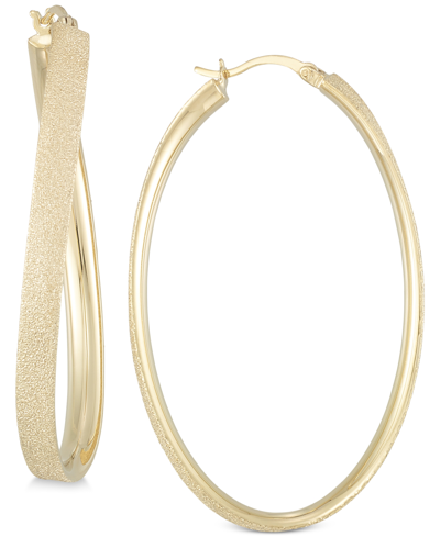 Shop Simone I. Smith Simone I Smith Satin-finished Hoop Earrings In 18k Gold Over Sterling Silver