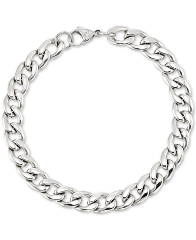Shop Legacy For Men By Simone I. Smith Curb Chain Bracelet In Stainless Steel In White