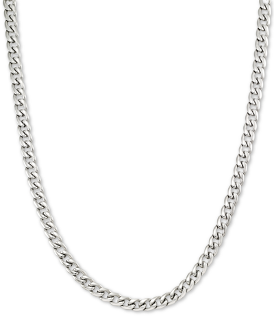 Shop Legacy For Men By Simone I. Smith 24" Curb Chain Necklace In Stainless Steel In White