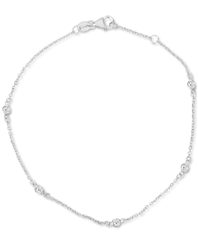 Shop Macy's Diamond Bezel Chain Link Bracelet (1/6 Ct. T.w.) In 14k White Or Yellow Gold