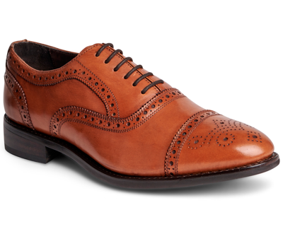 Shop Anthony Veer Men's Ford Quarter Brogue Oxford Rubber Sole Lace-up Dress Shoe Men's Shoes In Brown