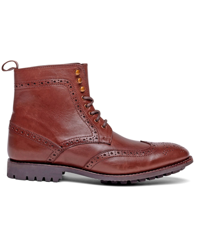 Shop Anthony Veer Men's Grant Wingtip Leather Dress Boot Men's Shoes In Brown