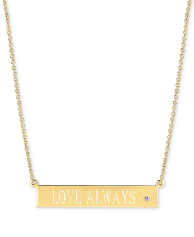 Shop Sarah Chloe Diamond Accent "love Always" Pendant Necklace, 16" + 2" Extender In Gold