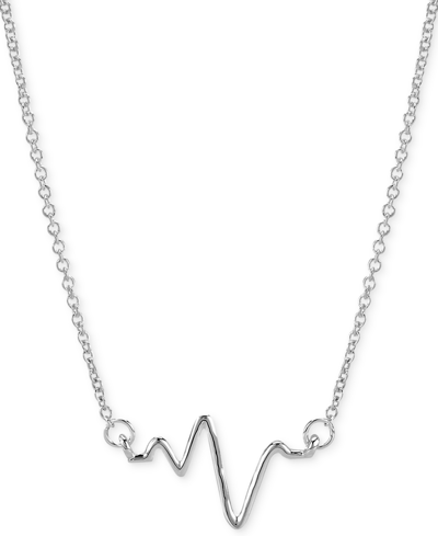 Shop Sarah Chloe Heartbeat Necklace In 14k Gold Over Silver, 16" + 2" Extender (also Available In Sterling Silver)