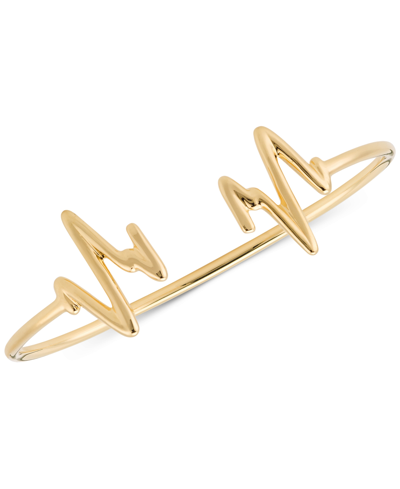 Shop Sarah Chloe Heartbeat Bangle Cuff Bracelet In Gold