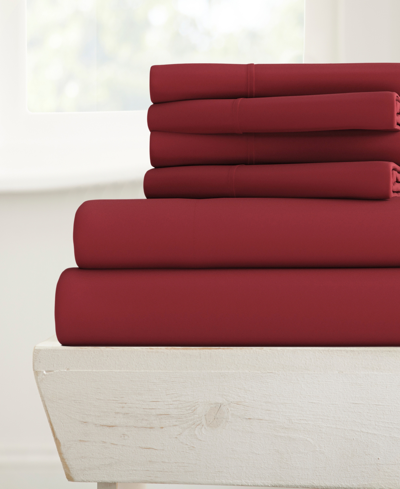 Shop Ienjoy Home Solids In Style By The Home Collection 6 Piece Bed Sheet Set, California King Bedding In Red