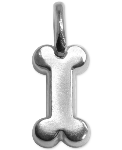 Shop Alex Woo Mini Dog Bone Charm In Sterling Silver