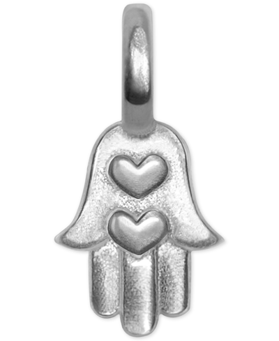 Shop Alex Woo Hamsa Hand Mini-charm In Sterling Silver