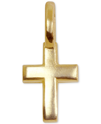 Shop Alex Woo Mini Cross Charm In 14k Gold