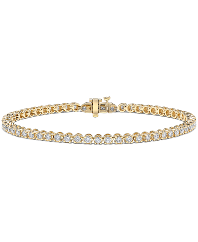 Shop Macy's Diamond Tennis Bracelet (2 Ct. T.w.) In 14k Gold