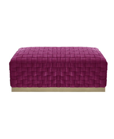 Shop Nicole Miller Satine Woven Bench With Metal Base In Pink