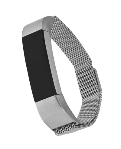 Shop Withit Silver-tone Stainless Steel Mesh Band Compatible With The Fitbit Alta And Fitbit Alta Hr In Gray