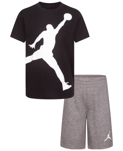 Shop Jordan Little Boys Jumbo Jumpman T-shirt And Shorts, 2 Piece Set In Multi