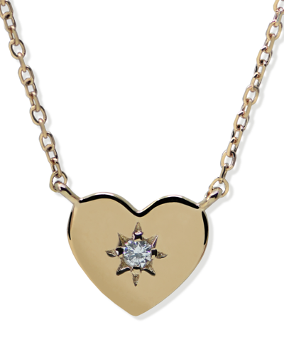 Shop Jac + Jo By Anzie Diamond Accent Heart Diamond Cut Chain Necklace In 14k Yellow Gold In Brown