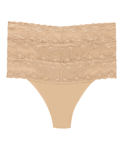 Shop Natori Bliss Perfection Lace-trim Thong, Pack Of 3 750092mp In Ivory/cream