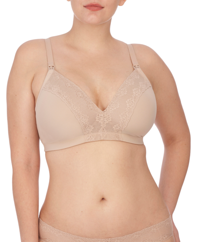 Shop Natori Bliss Perfection Wireless Contour Nursing Bra 760154 In Tan/beige