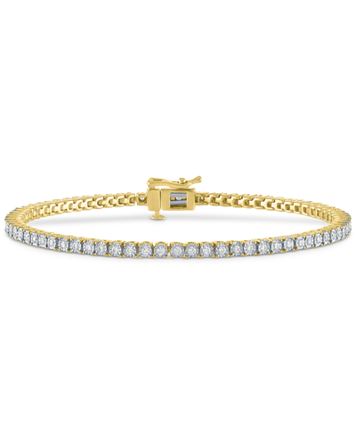 Shop Macy's Diamond Tennis Bracelet (1/2 Ct. T.w.) In Sterling Silver, 14k Gold-plated Sterling Silver Or 14k Ro