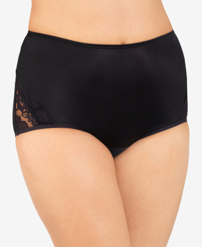 Shop Vanity Fair Perfectly Yours Lace Nouveau Nylon Brief Underwear 13001, Extended Sizes Available In Black