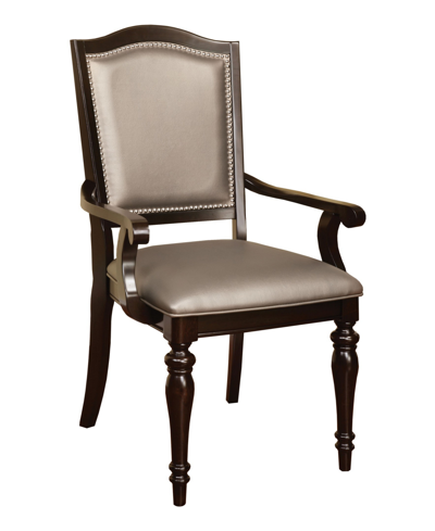 Shop Furniture Of America Raab Dark Walnut Armchair (set Of 2) In Brown