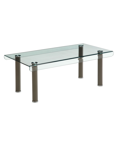Shop Furniture Of America Karnette Glass Top Coffee Table In Yellow