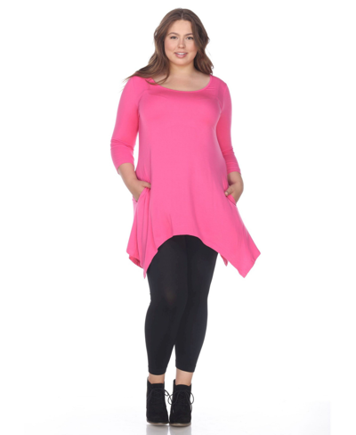 Shop White Mark Plus Size Makayla Tunic Top In Pink