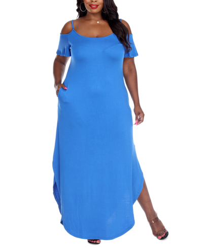 Shop White Mark Plus Size Lexi Maxi Dress In Blue