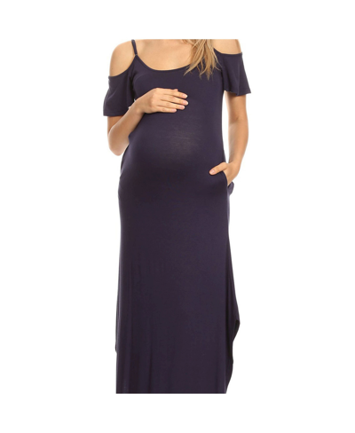 Shop White Mark Maternity Lexi Maxi Dress In Blue
