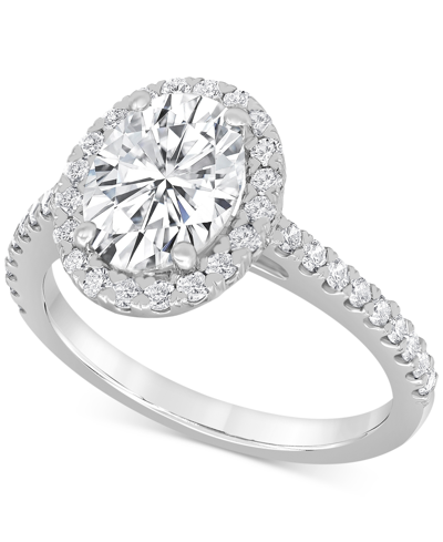 Shop Badgley Mischka Certified Lab Grown Diamond Halo Engagement Ring (2-1/2 Ct. T.w.) In 14k White Gold