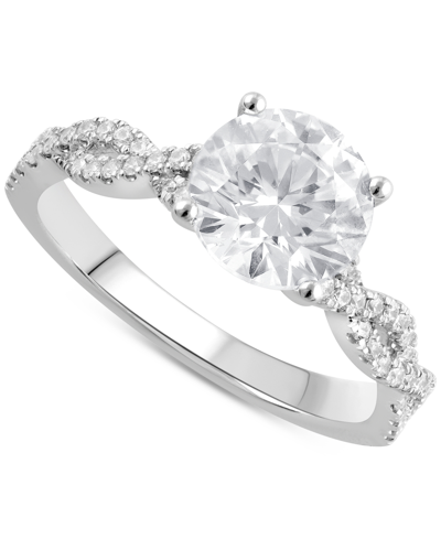 Shop Badgley Mischka Certified Lab Grown Diamond Twist Engagement Ring (2 Ct. T.w.) In 14k White Gold