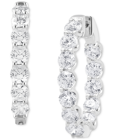 Shop Badgley Mischka Lab Grown Diamond In & Out Hoop Earrings (10 Ct. T.w.) In 14k White Gold