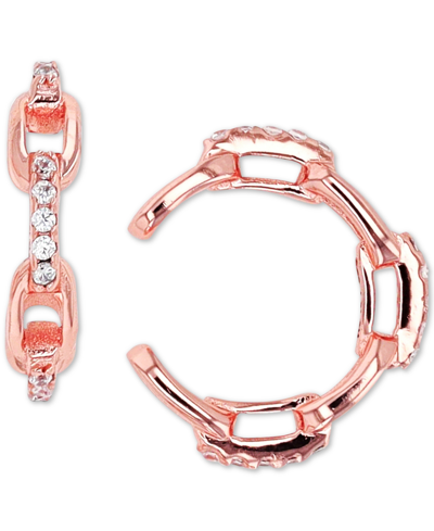 Shop Macy's Cubic Zirconia Chain Link Ear Cuffs In Gold
