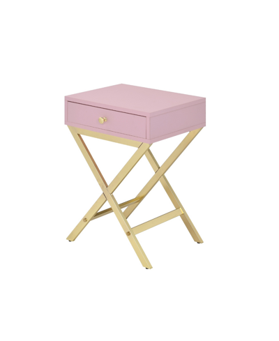 Shop Acme Furniture Coleen Side Table In Pink
