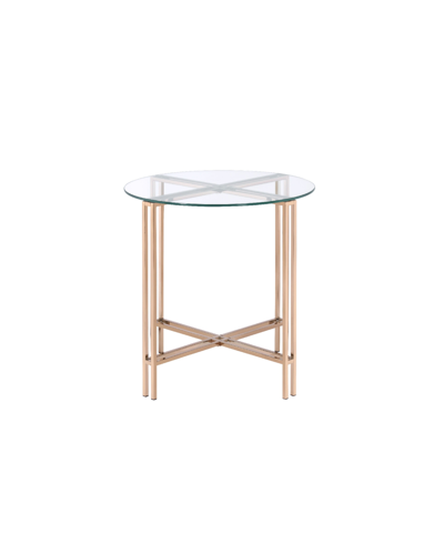 Shop Acme Furniture Veises End Table In Tan/beige
