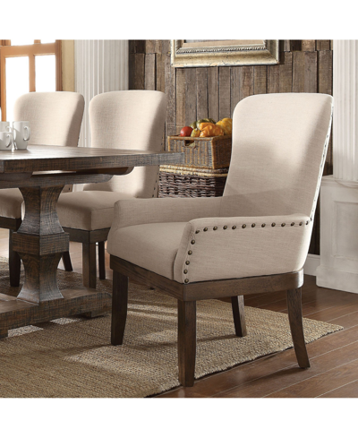 Shop Acme Furniture Landon Arm Chair In Tan/beige